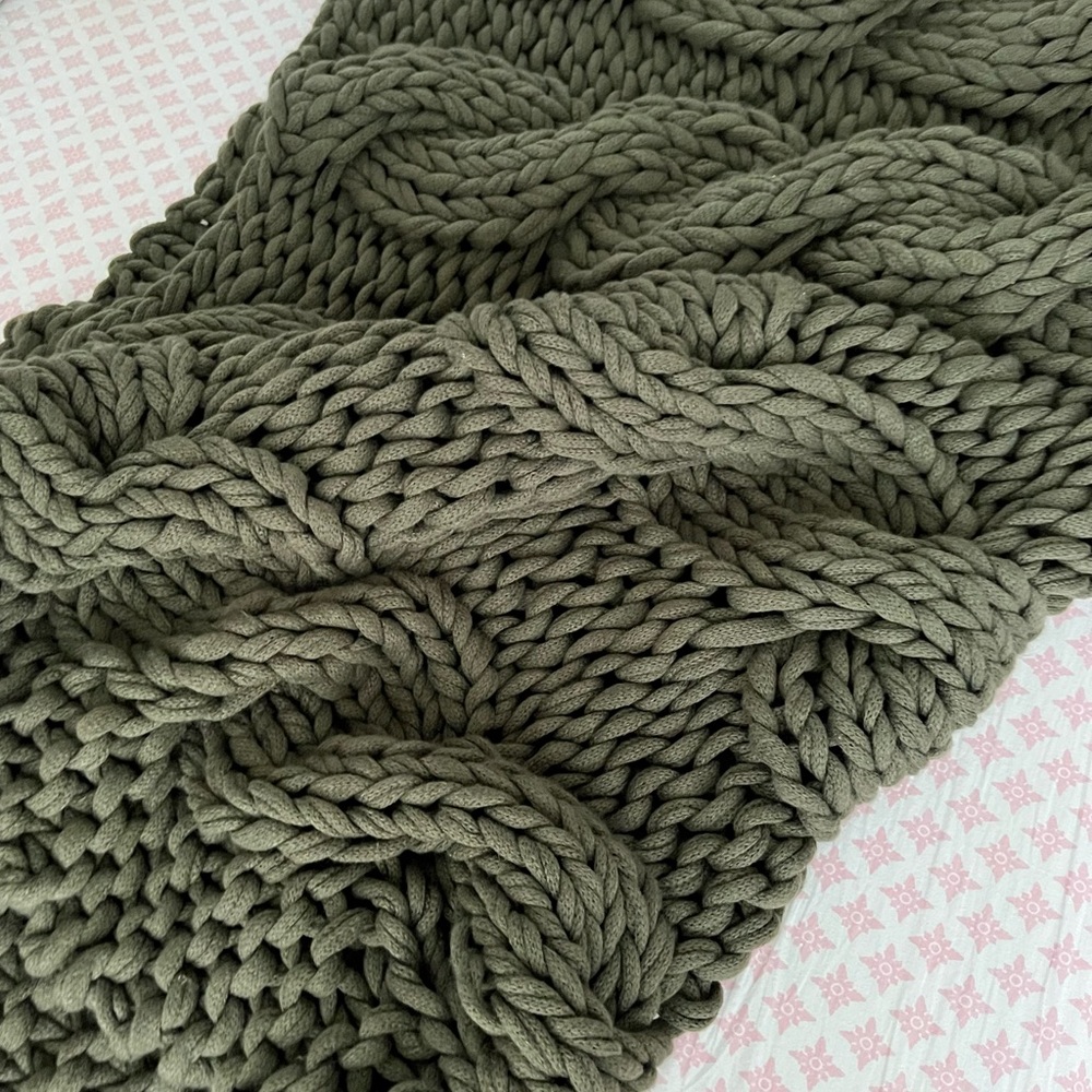 Chunky Handknit Throw Blanket
